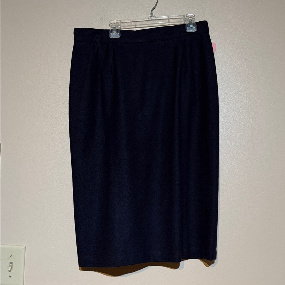Sag Harbor Classic Black blue Pencil Skirt wool